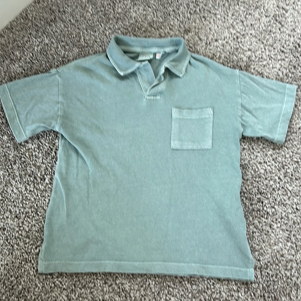 Zara boys polo shirt size 4-5 years in sage green